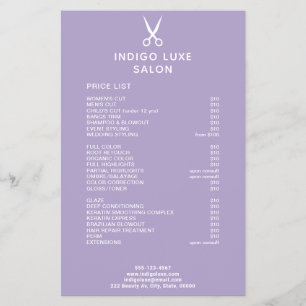 Schaarssalon Scharen Paarse Service Menu Prijslijs