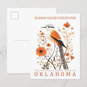 Schaarstaartvliegenvanger vogel van Oklahoma Briefkaart