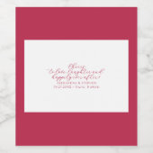 Schaarste aan liefde Elegant Viva Magenta Manuscri Wijn Etiket (Enkel label)