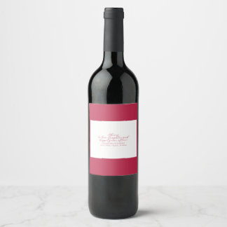 Schaarste aan liefde Elegant Viva Magenta Manuscri Wijn Etiket