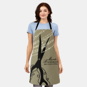 Schaarzwaluw met snijhaar stylist Glitter khaki Schort (Gedragen)