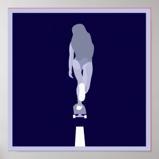 Schaats bij nacht poster