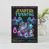 Schaats Birthday Party Invitation Kaart (Staand voorkant)