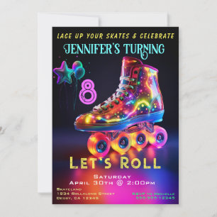 Schaats Birthday Party Invitation Kaart