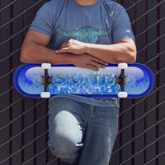 SCHAATS Blue Flame Skateboard (Buiten 3)