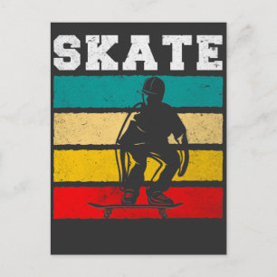 Schaats Boy Skateboarding Kind Retro Briefkaart