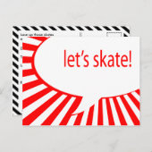 schaats! cartoon redebelletje briefkaart (Voorkant / Achterkant)