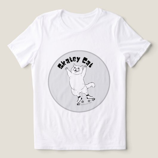 Schaats Cat T-Shrit Tri-Blend Shirt (Design voorkant)