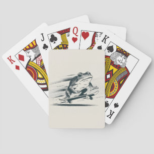 Schaats Kikker – Vintage Actie Dier Kunst Pokerkaarten