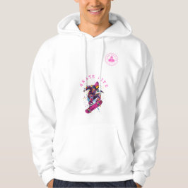 Schaats Life Pink Happy Hoodie in het wit