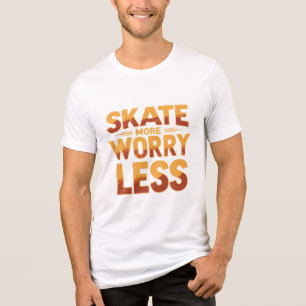 Schaats Meer, minder zorgen Retro Skateboarden Quo Tri-Blend Shirt
