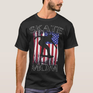Schaats Moeder Leuk Patriottisch Amerikaans Vlag R T-shirt