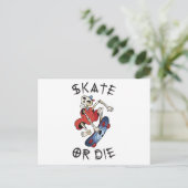 Schaats of die grappige Skeleton Skateboarder Briefkaart (Staand voorkant)