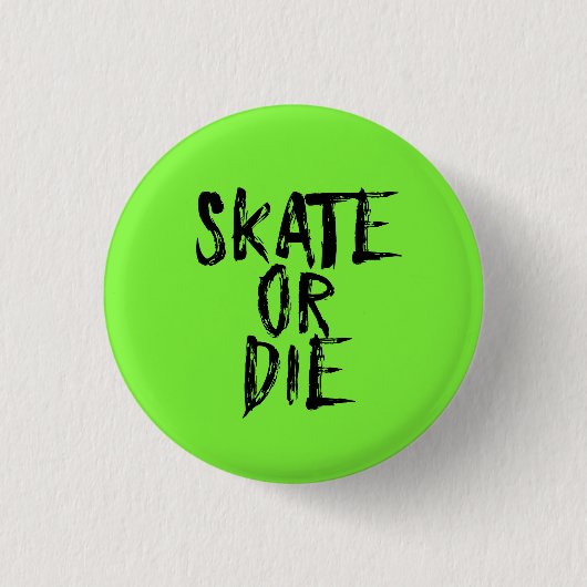 Schaats of Die, Roller Derby Girl design Ronde Button 3,2 Cm (Voorkant)