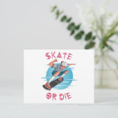 Schaats of die Skateboarder Boy Briefkaart (Staand voorkant)
