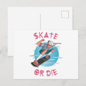 Schaats of die Skateboarder Boy Briefkaart (Voorkant / Achterkant)