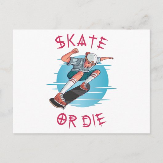 Schaats of die Skateboarder Boy Briefkaart (Voorkant)