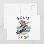 Schaats of die Skateboarder Boy Briefkaart (Voorkant / Achterkant)