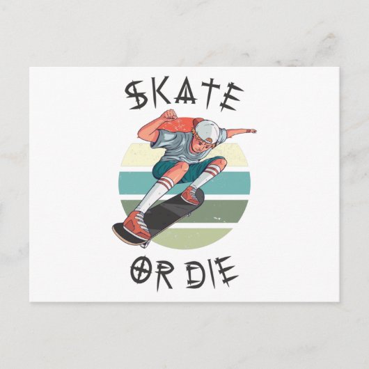 Schaats of die Skateboarder Boy Briefkaart (Voorkant)