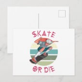 Schaats of die Skateboarder Boy Briefkaart (Voorkant / Achterkant)