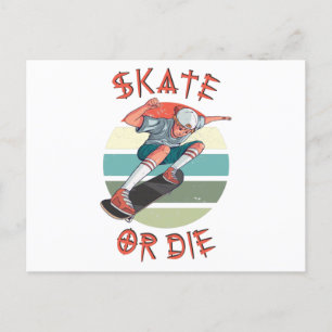 Schaats of die Skateboarder Boy Briefkaart
