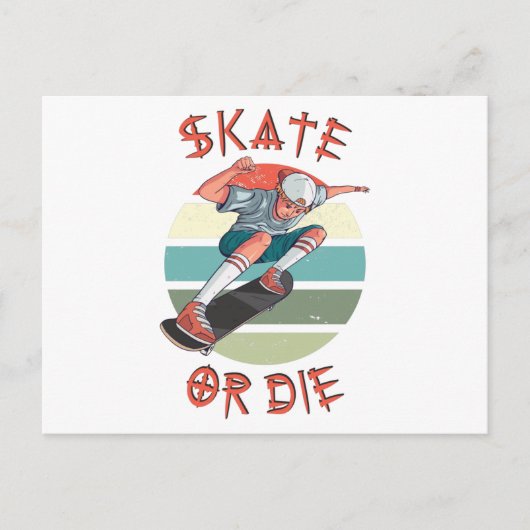 Schaats of die Skateboarder Boy Briefkaart (Voorkant)