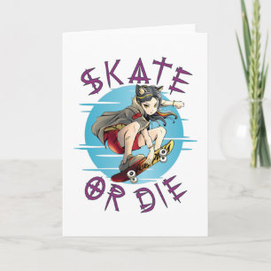 Schaats of die Skateboarder Girl Kaart