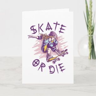 Schaats of die Skateboarder Girl Kaart