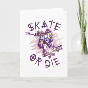 Schaats of die Skateboarder Girl Kaart