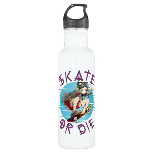 Schaats of die Skateboarder Girl Waterfles (Voorkant)