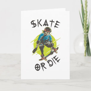 Schaats of die Skeleton Skateboarder Kaart