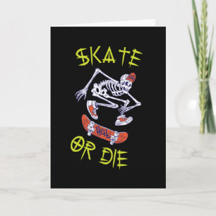 Schaats of die Skeleton Skateboarder Kaart