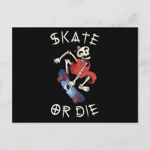 Schaats of grim Reaper Skeleton Skateboarder Briefkaart