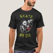 Schaats of grim Reaper Skeleton Skateboarder T-shirt (Voorkant)