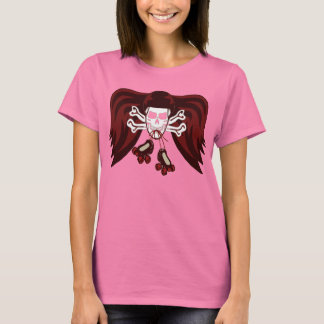 Schaats of sterf met engel vleugels t-shirt