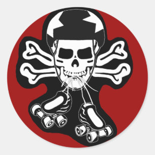 Schaats of sterven ronde sticker