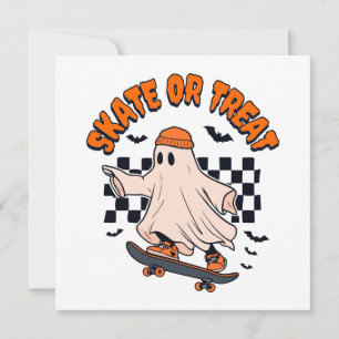 Schaats of Treat Ghost Halloween Kaart