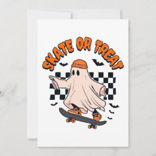 Schaats of Treat Ghost Halloween Kaart