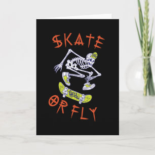 Schaats of Vlieg Skelet Skateboarder Kaart