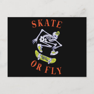 Schaats- of vliegkeletskateboarder briefkaart