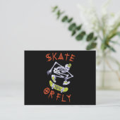 Schaats- of vliegkeletskateboarder briefkaart (Staand voorkant)