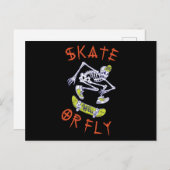 Schaats- of vliegkeletskateboarder briefkaart (Voorkant / Achterkant)
