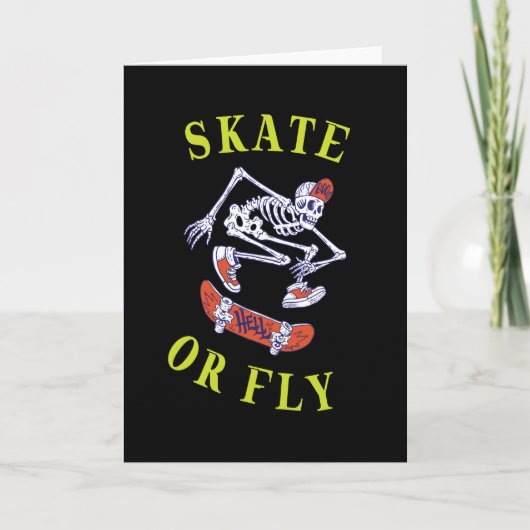 Schaats- of vliegkeletskateboarder kaart (Voorkant)