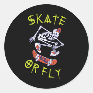 Schaats- of vliegkeletskateboarder ronde sticker