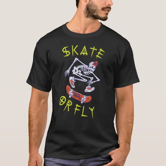 Schaats- of vliegkeletskateboarder t-shirt (Voorkant)