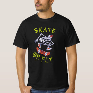 Schaats- of vliegkeletskateboarder t-shirt