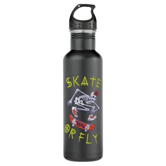 Schaats- of vliegkeletskateboarder waterfles  (Voorkant)