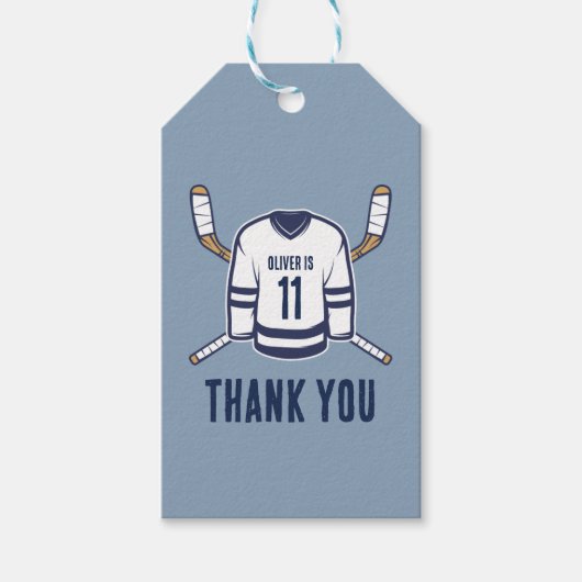 Schaats op Over Ice Hockey Bedankt Label Cadeaulabel (Voorkant)