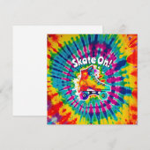 Schaats op roller skatebaan Tie Dye Hippie Kaart (Voorkant / Achterkant)