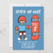 Schaats over Skateboarden Themafeest Uitnodigen Kaart (Voorkant)